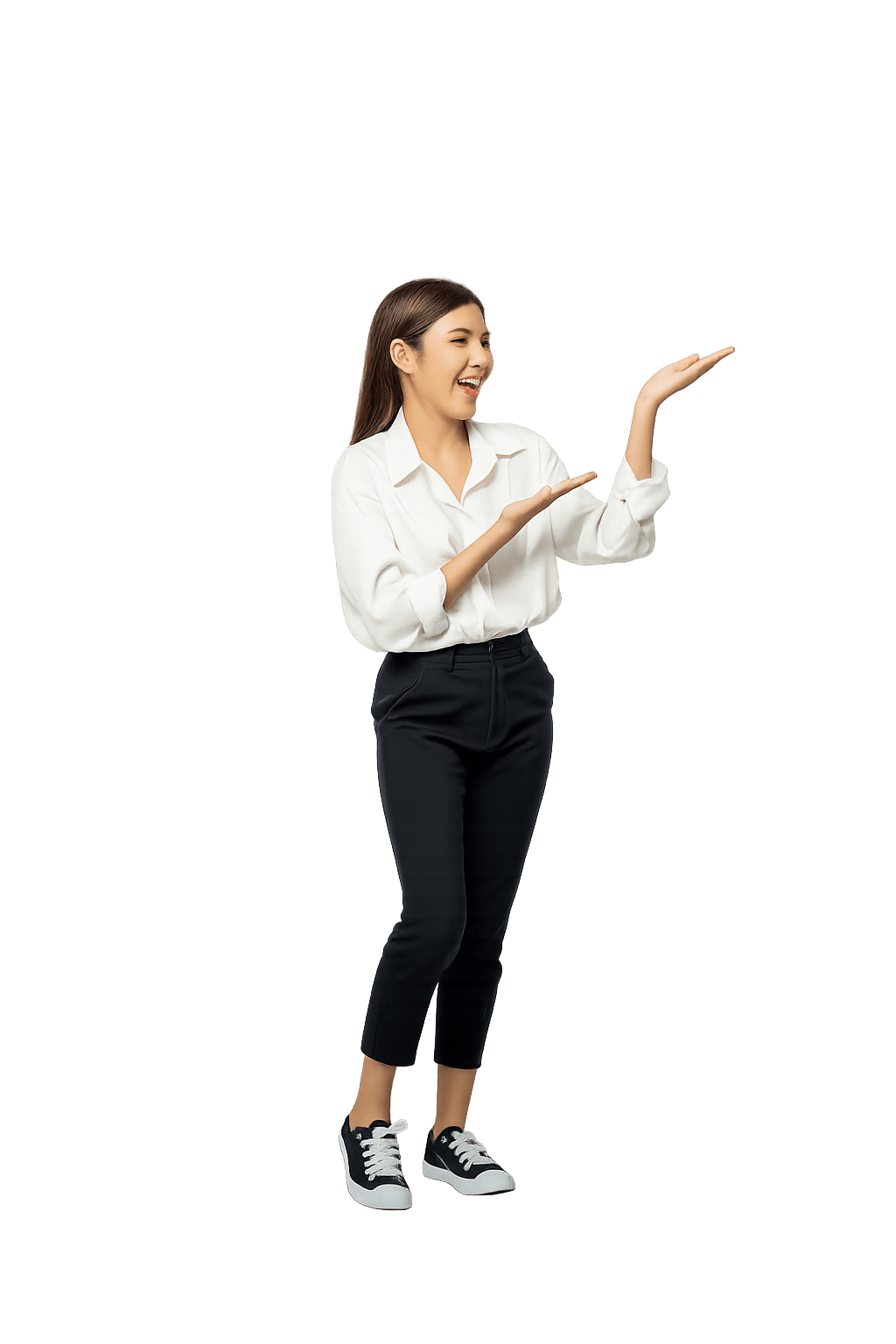 Professional woman presenting statistics